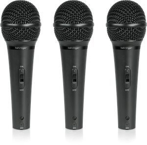 Behringer XM1800S Dynamic Vocal & Instrument Microphone Set of 3